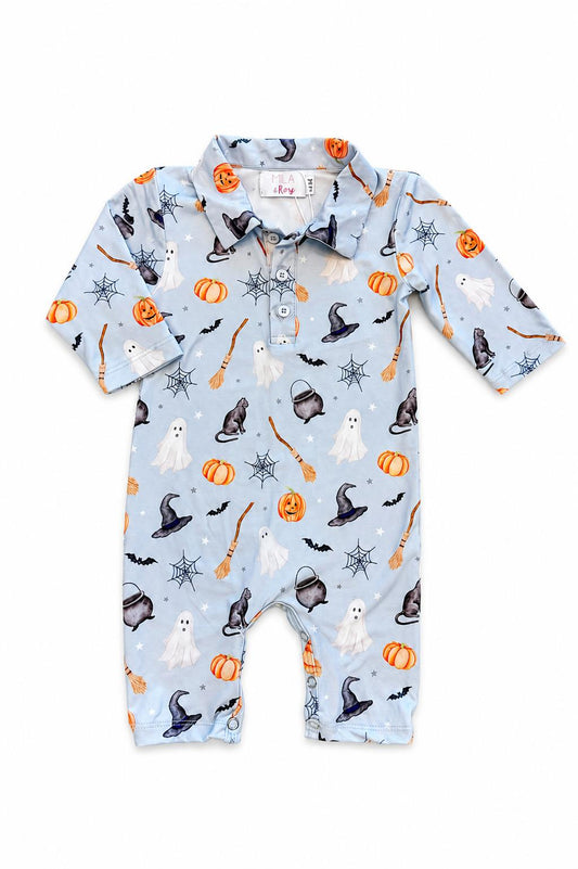 Spooky Season Long-Sleeve Polo One-Piece