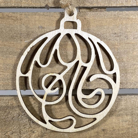 Swirl Wooden Christmas Ornament | Elegant Holiday Decor