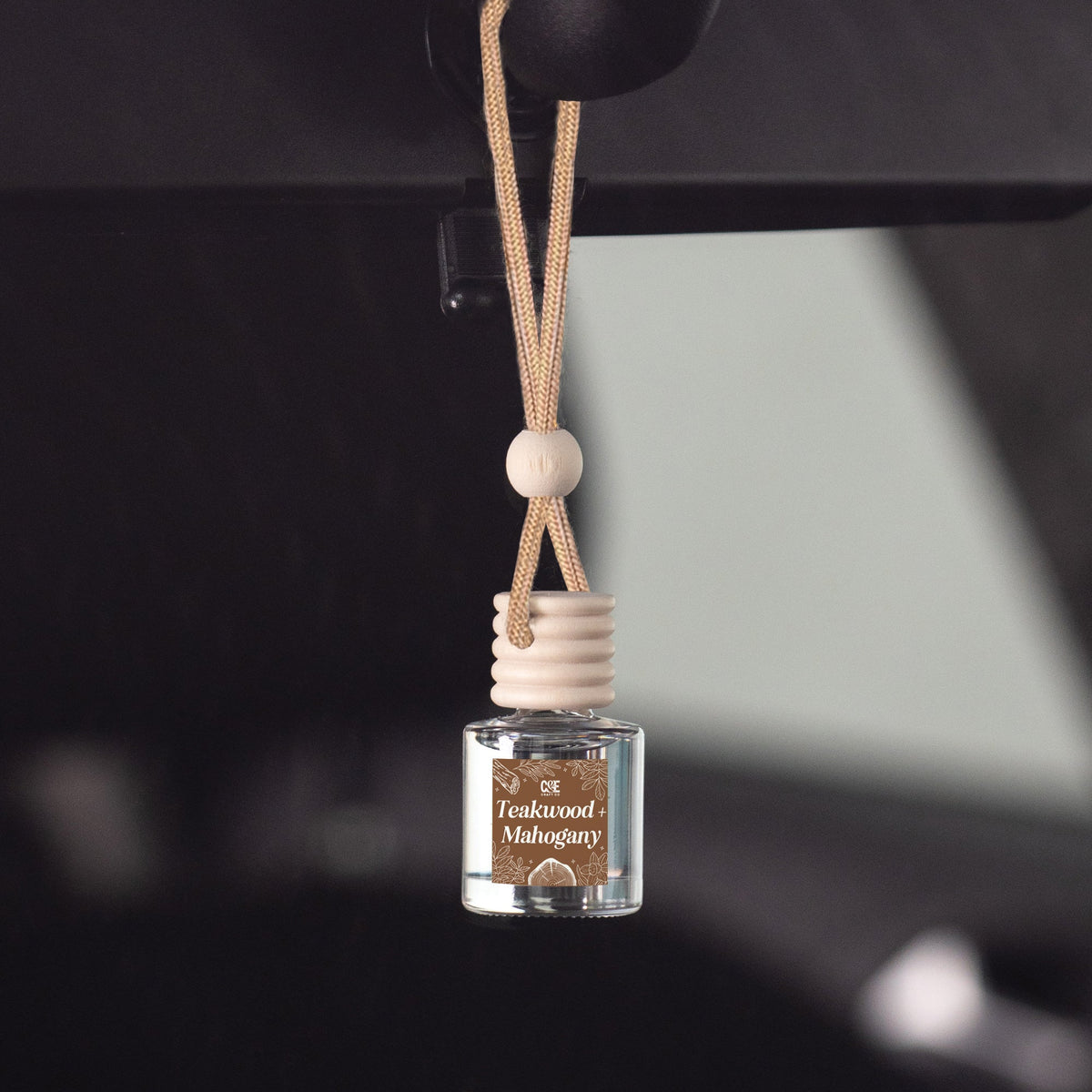 Teakwood + Mahogany Car Freshener | Cozy Woodsy Car Fragrance