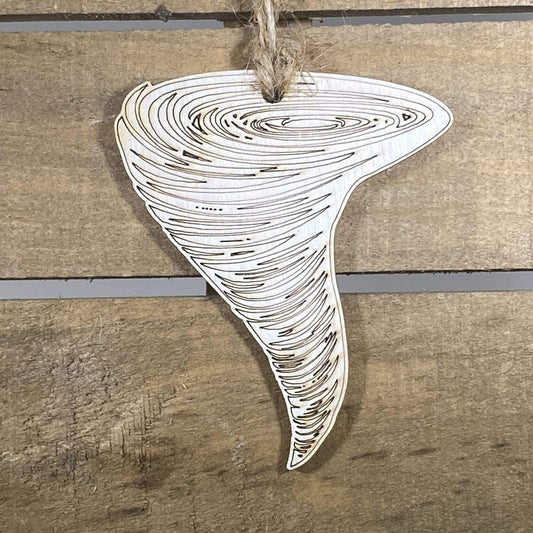 Tornado Wooden Christmas Ornament | Storm Weather Holiday Decor