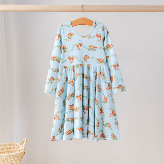 Twinkling Tails Organic Cotton Crawfish Twirl Dress