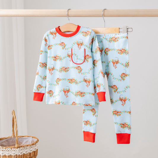 Twinkling Tails Organic Cotton Crawfish Christmas Pajamas