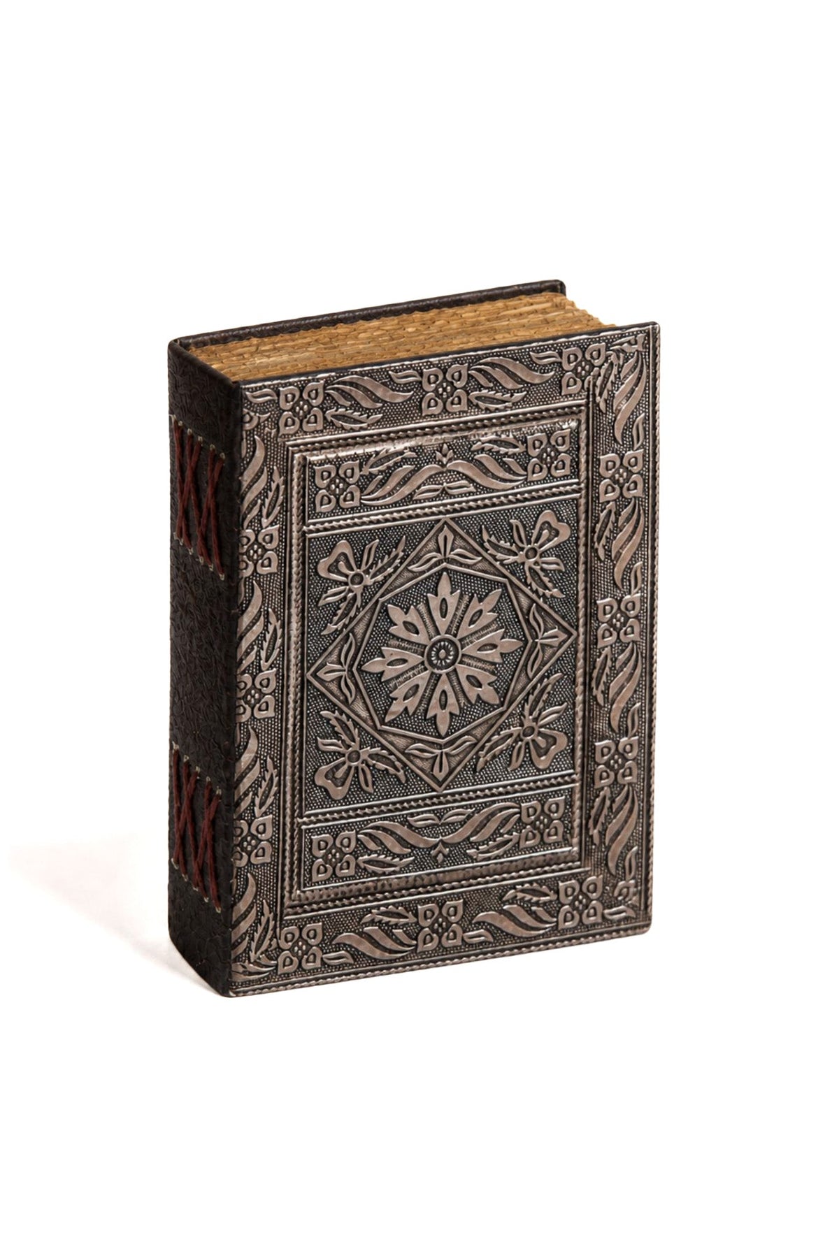 Leather Journal with Silver/Gold Embossed Repoussé Cover