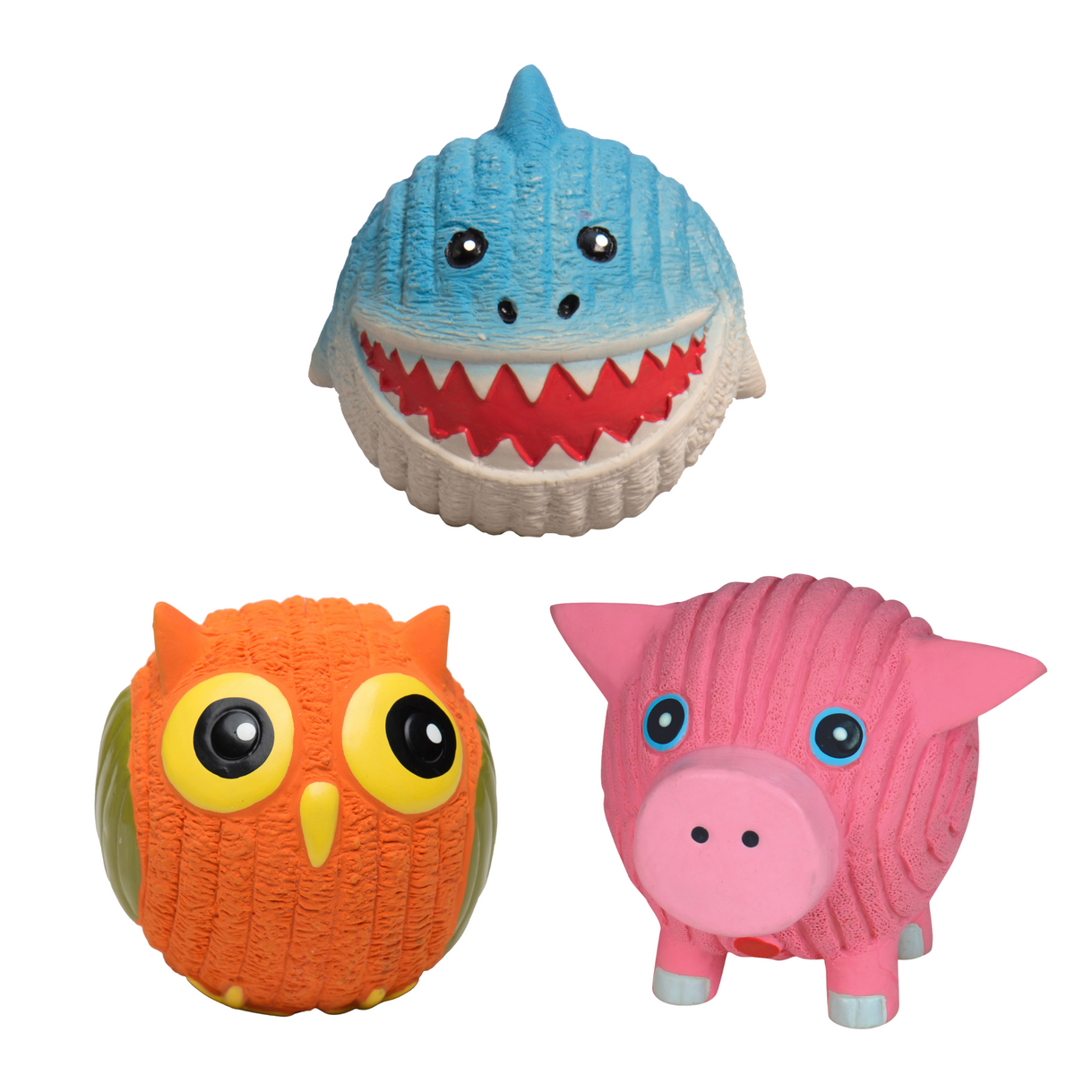 Ruff-Tex® Squeaky Latex Dog Balls – 3 Pack | HuggleHounds