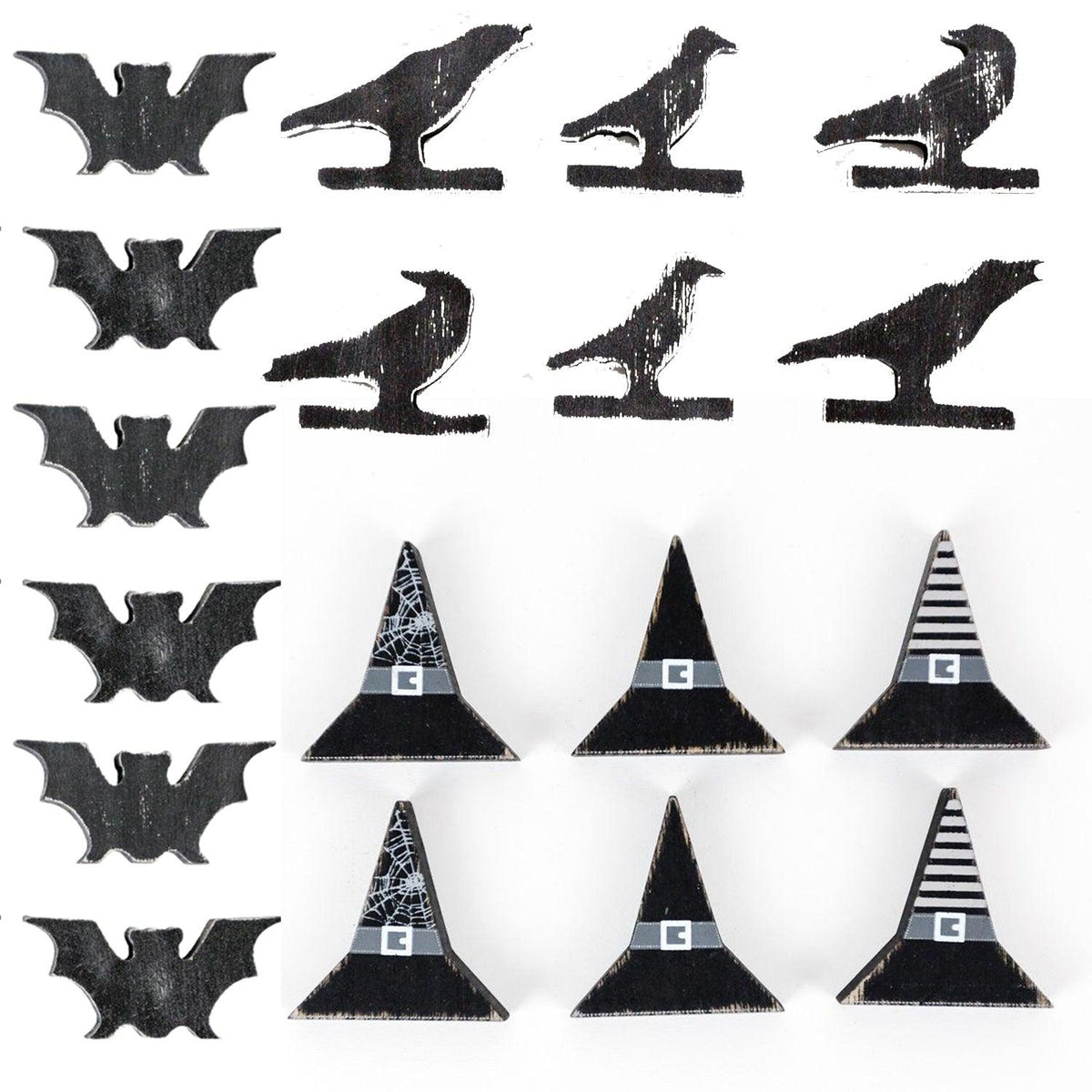 Spooky Little Wooden Halloween Decor – 6 Piece Set
