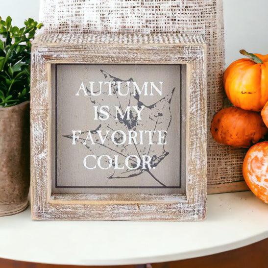 Autumn + Creep It Real Double-Sided Wood Sign