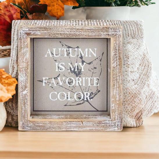 Autumn + Creep It Real Double-Sided Wood Sign