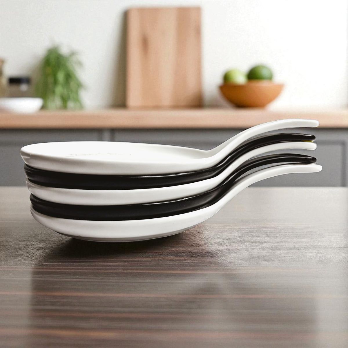 Mom's Kitchen Porcelain Spoon Rest with Optional Wooden Spoon