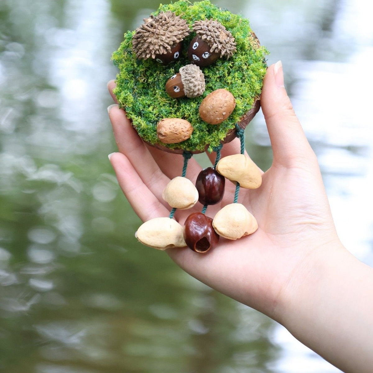 "Acorn Family" Moss Forest Fridge Magnet