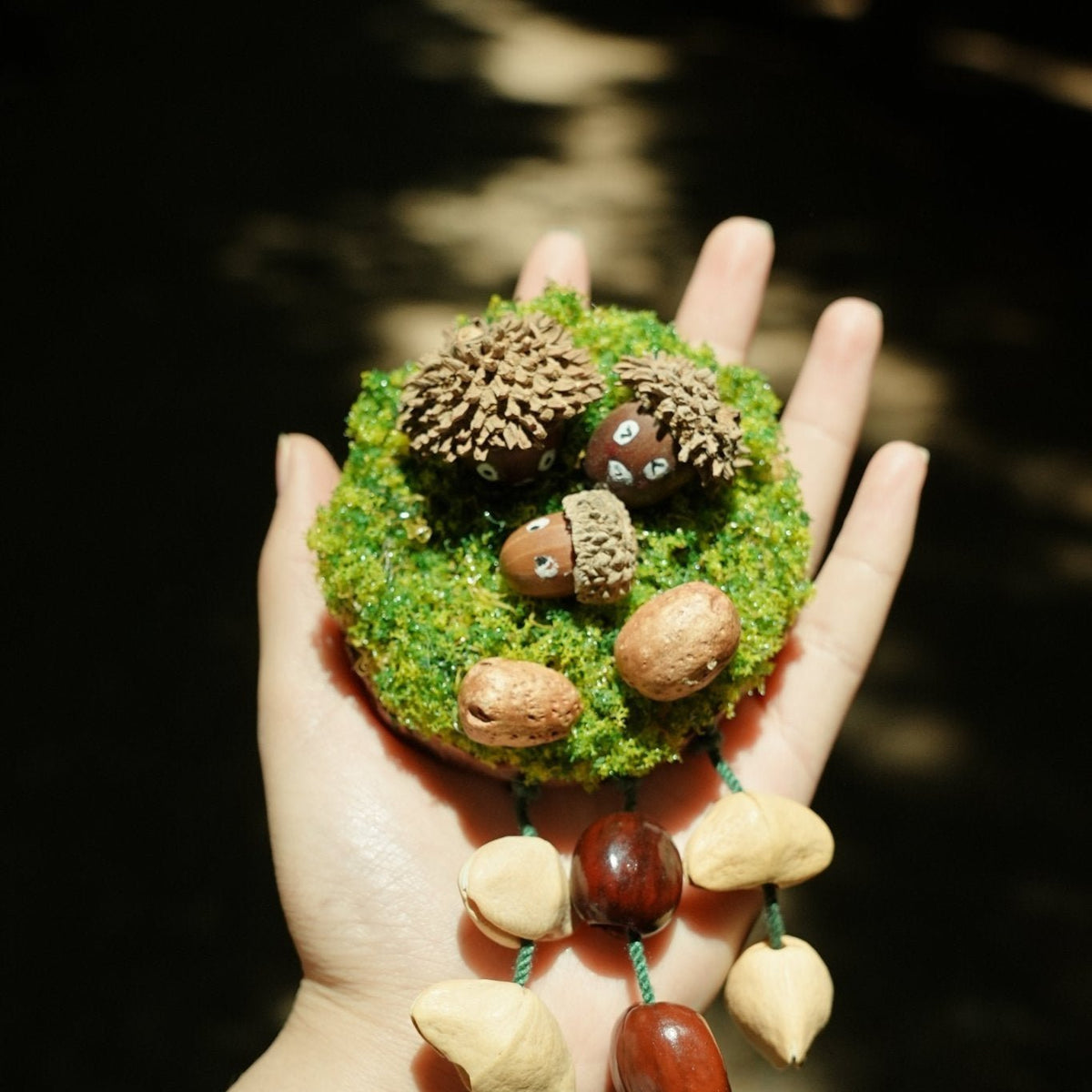 "Acorn Family" Moss Forest Fridge Magnet