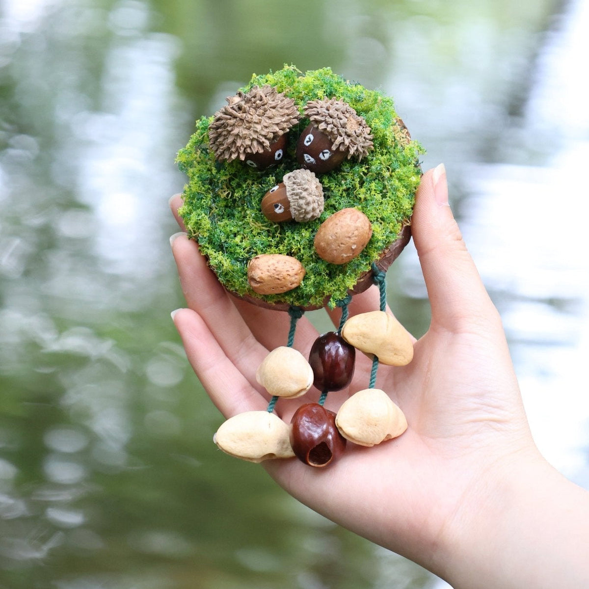 "Acorn Family" Moss Forest Fridge Magnet