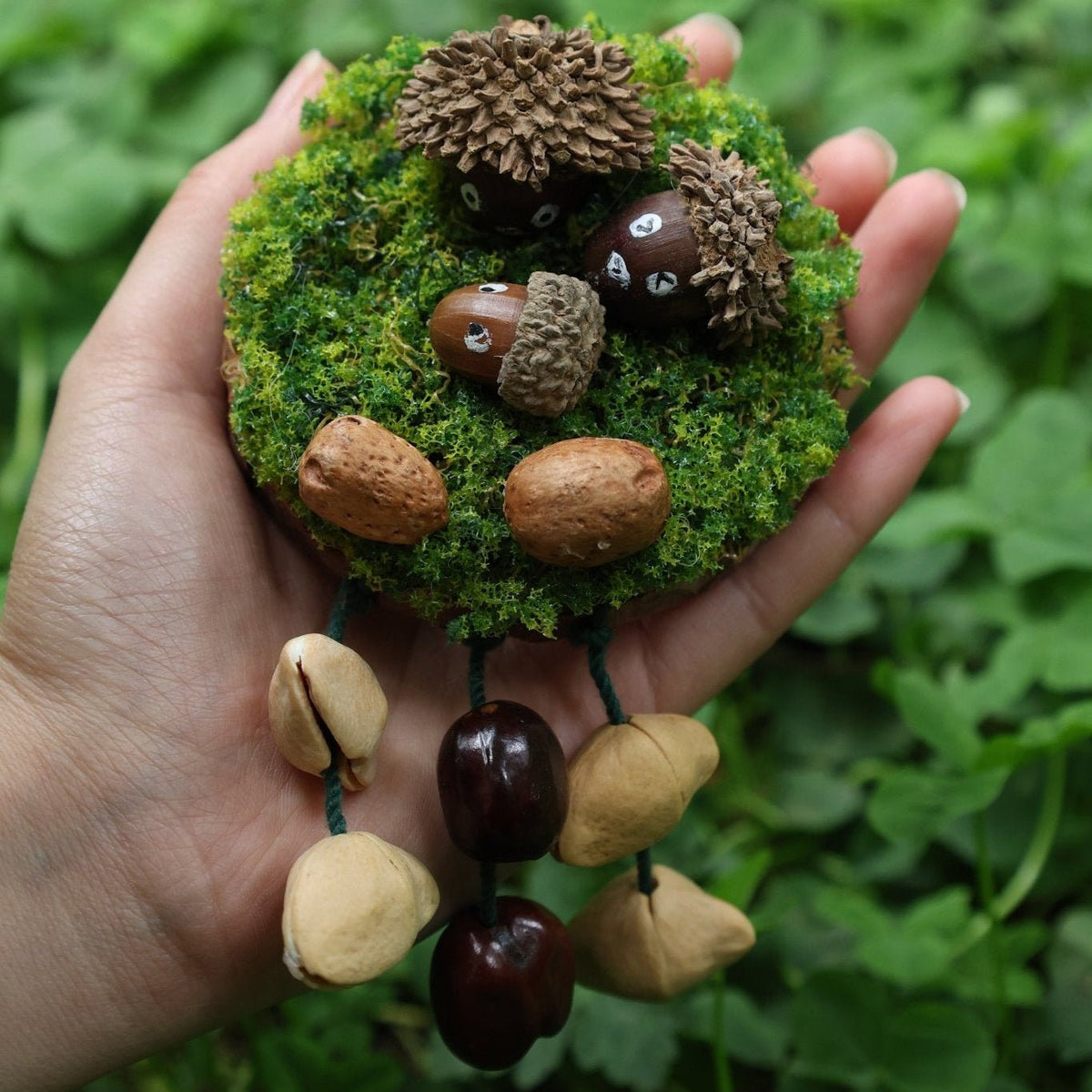 "Acorn Family" Moss Forest Fridge Magnet