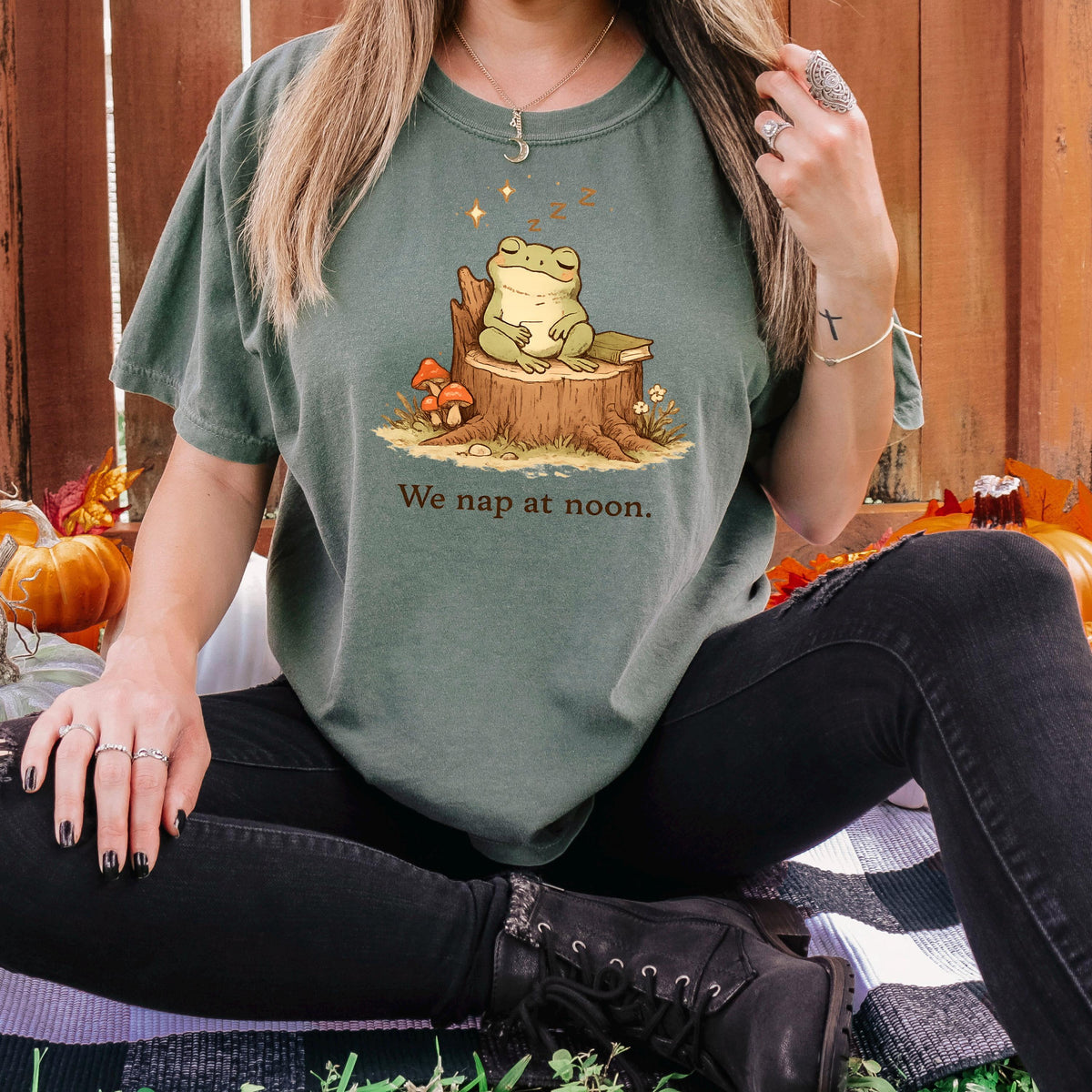 We Nap at Noon Frog Comfort Colors T-Shirt