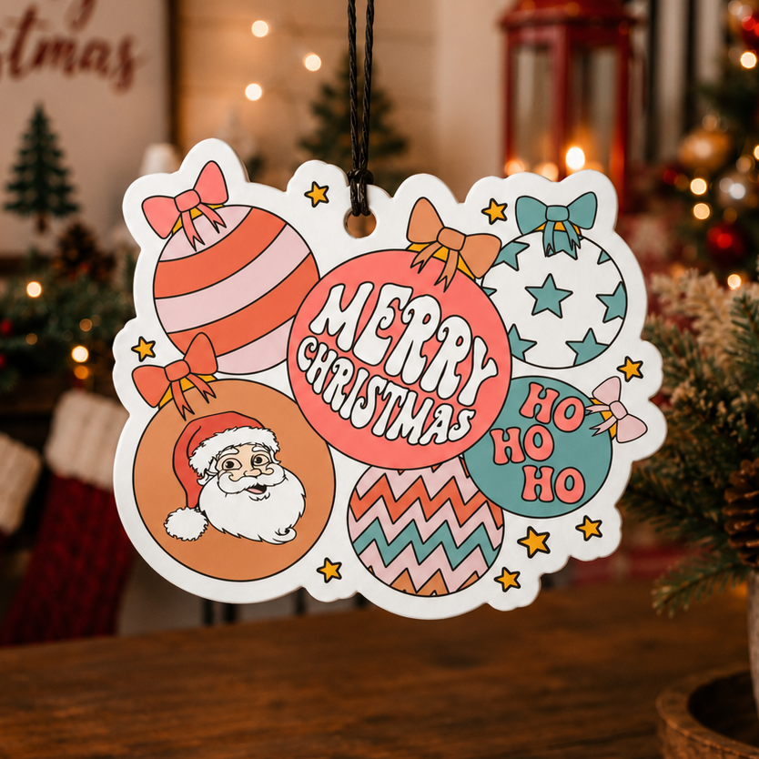 Retro Christmas Ornament Car Freshie