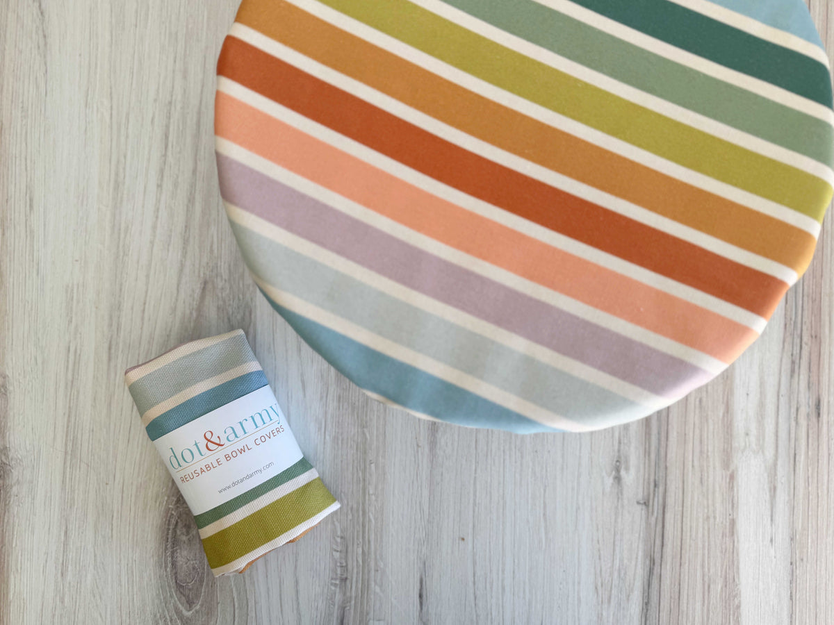 Reusable Beach Chair Stripe Bowl Cover – Fits 12–14" Bowls