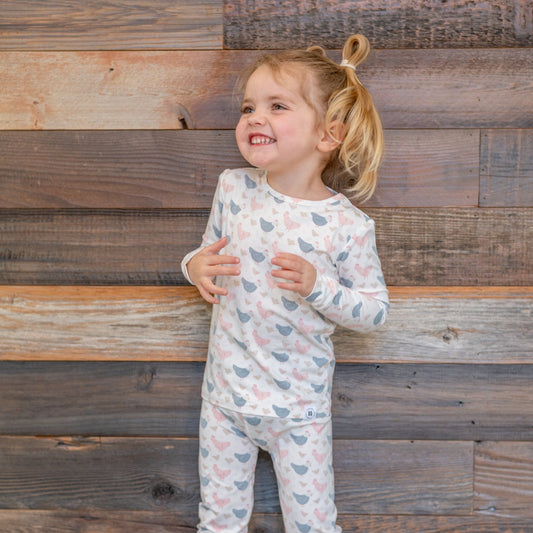 Pink Farm Hens Bamboo Pajama Set
