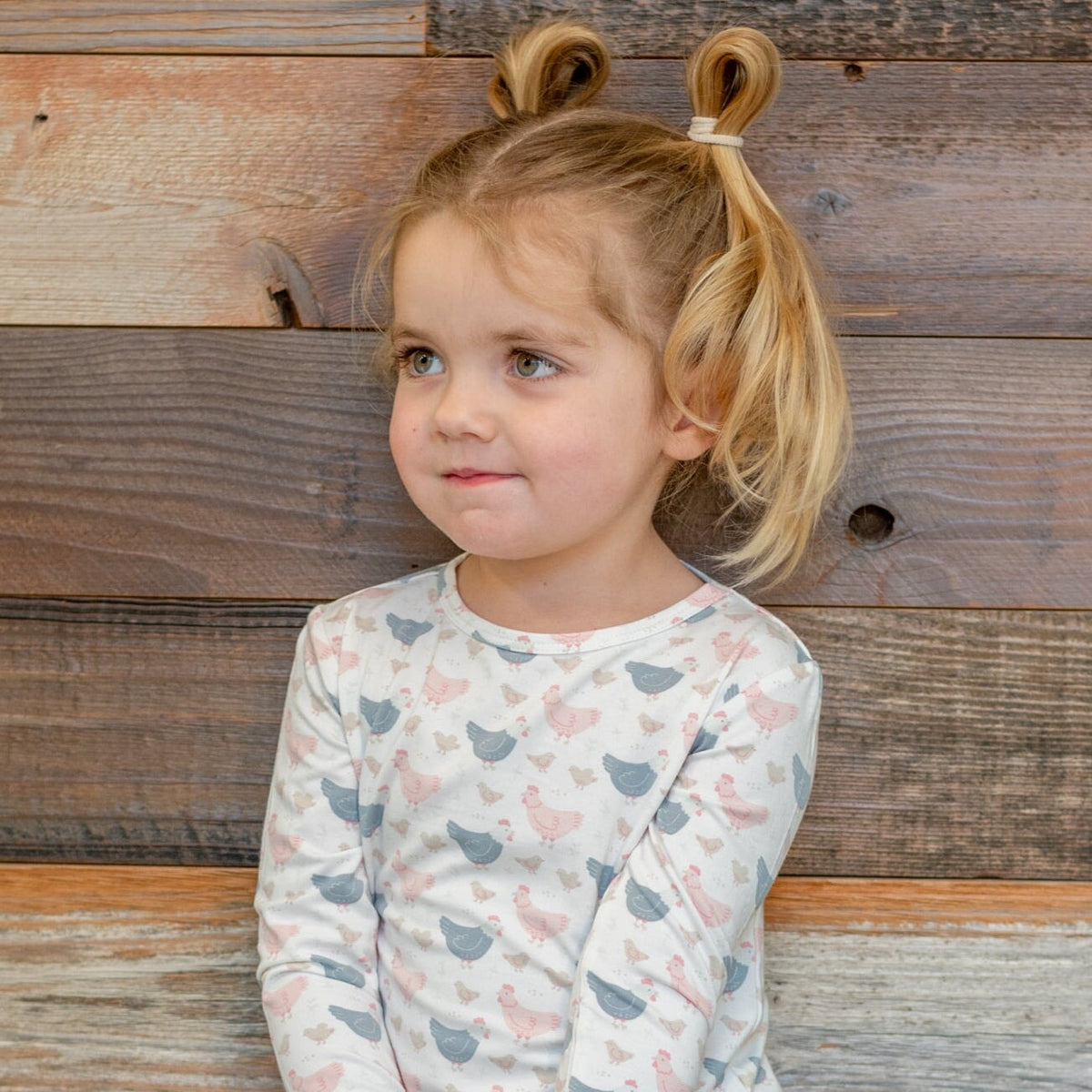 Pink Farm Hens Bamboo Pajama Set