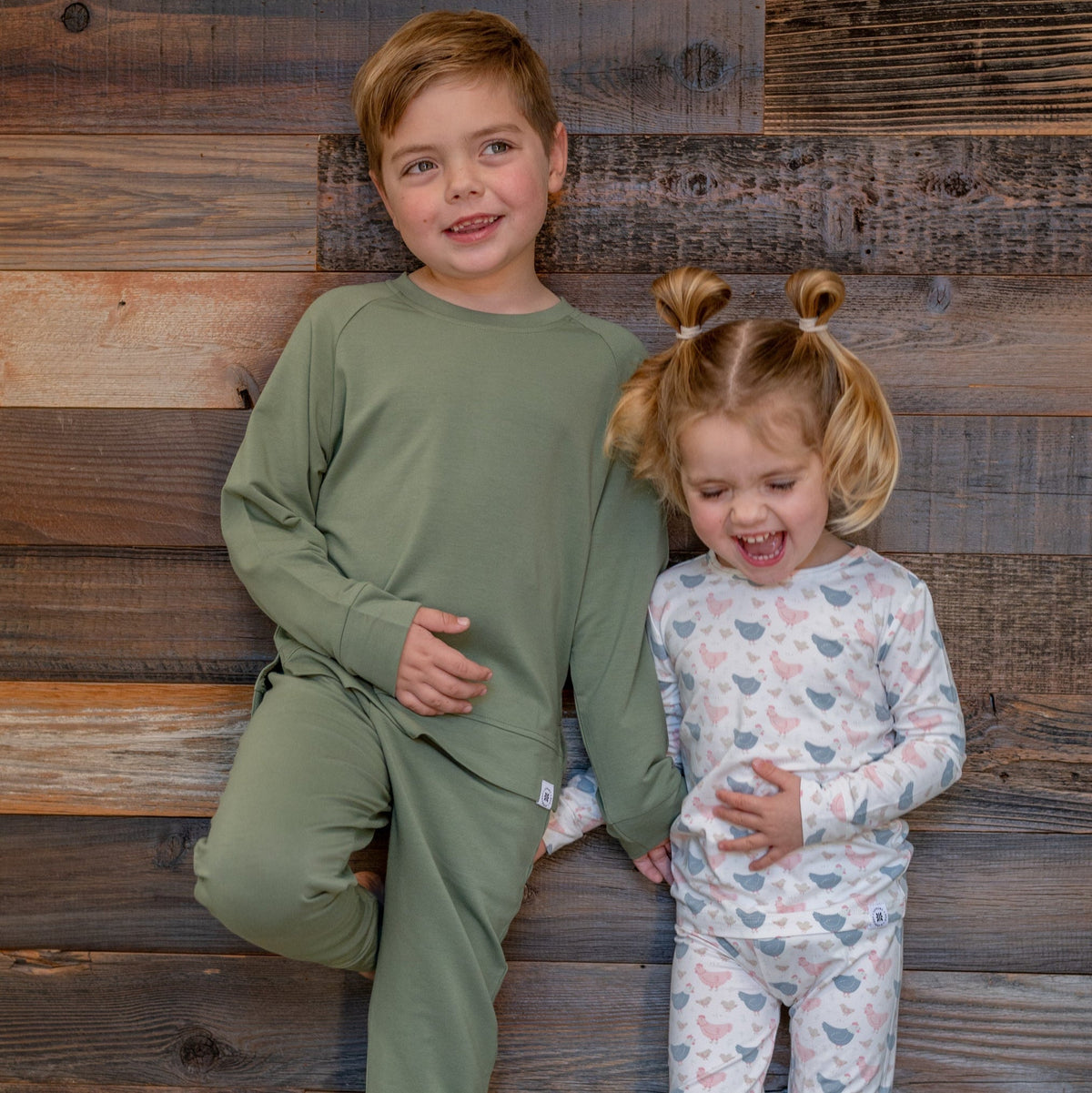 Pink Farm Hens Bamboo Pajama Set