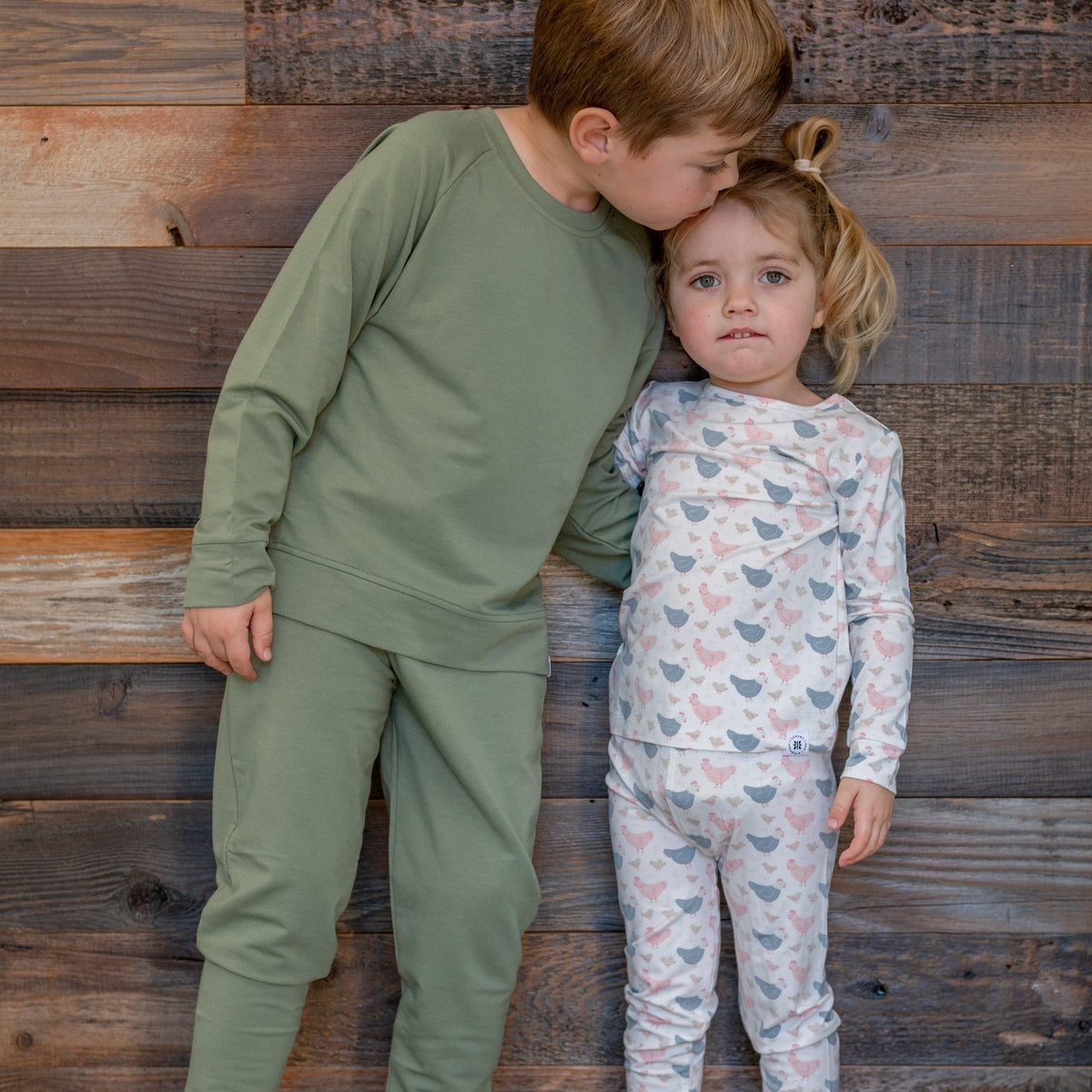 Pink Farm Hens Bamboo Pajama Set