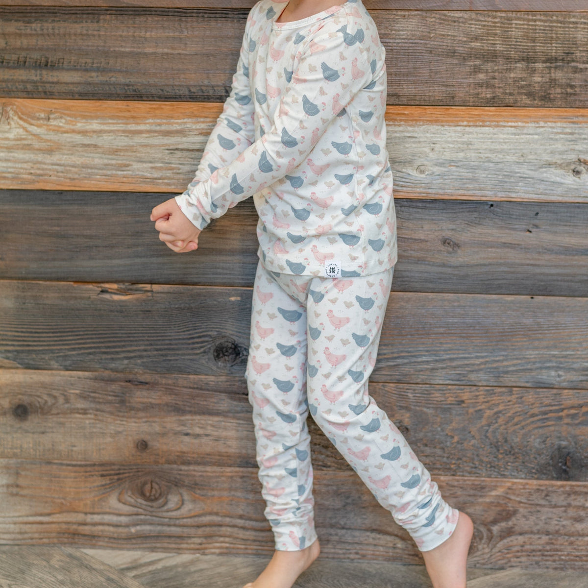 Pink Farm Hens Bamboo Pajama Set