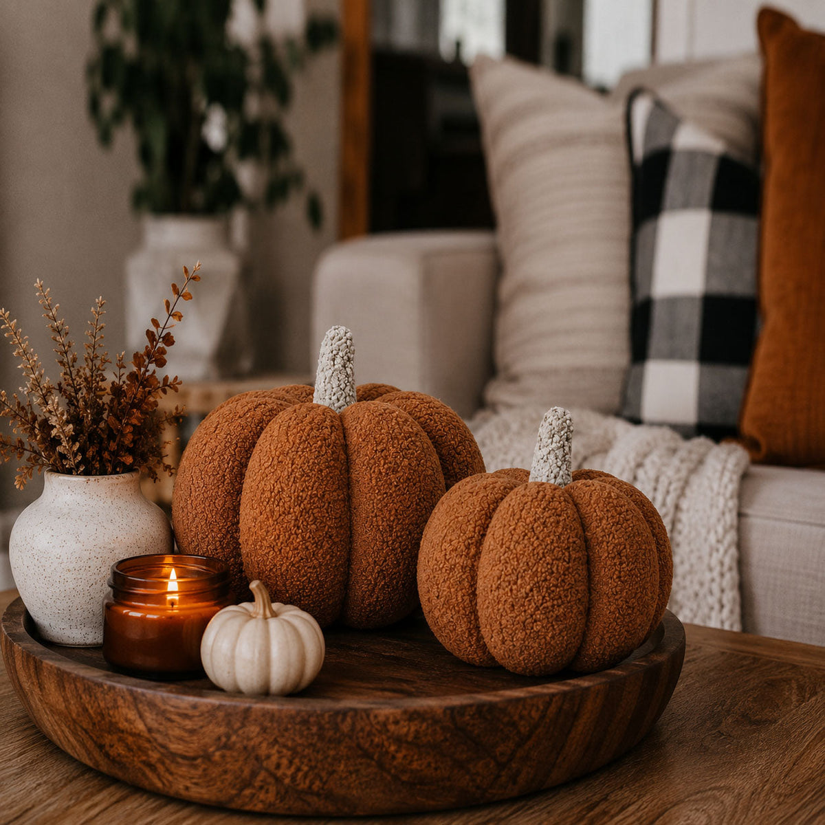 Plush Teddy Velvet Pumpkins