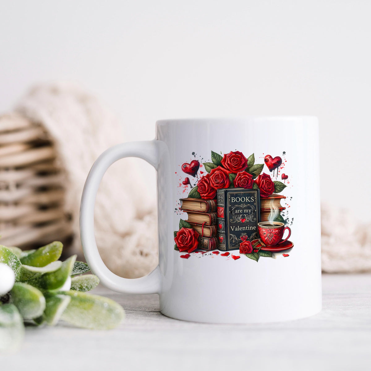 Books Are My Valentine Ceramic Mug