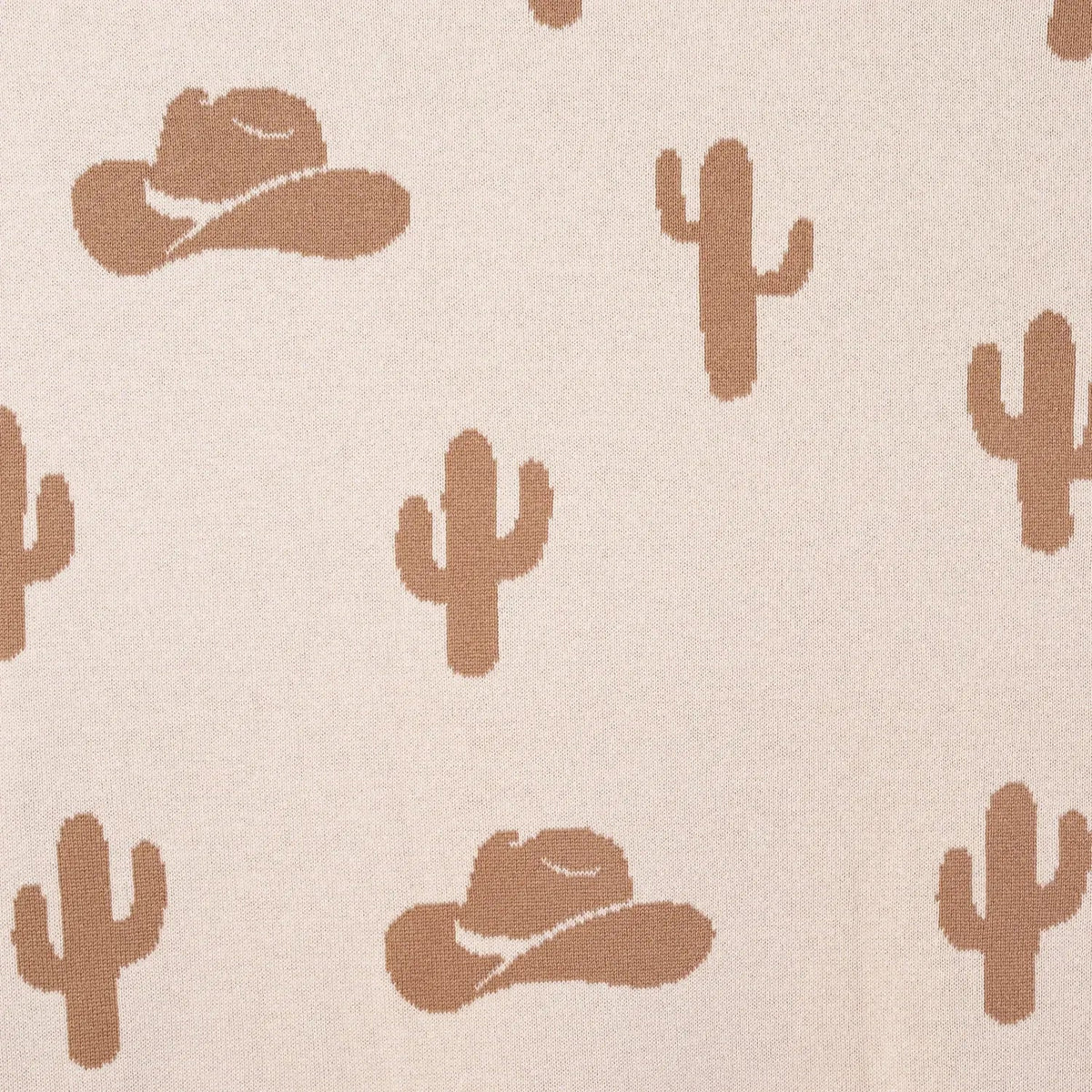 Cactus & Cowboy Jacquard Knit Baby Blanket