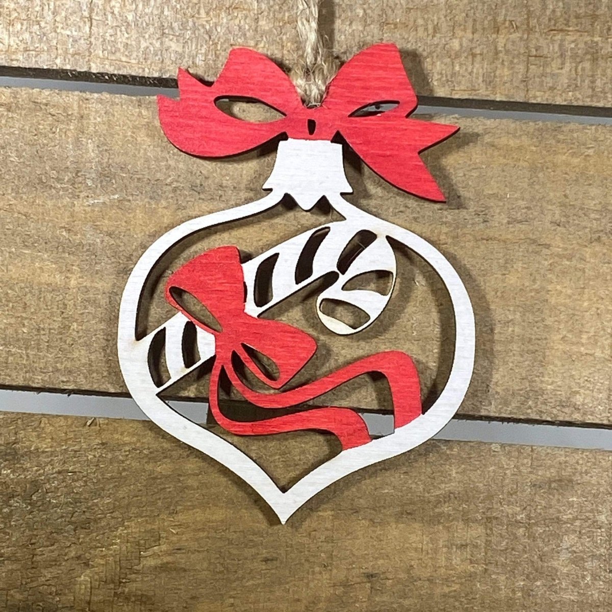Candy Cane Wooden Christmas Ornament | Classic Holiday Decor
