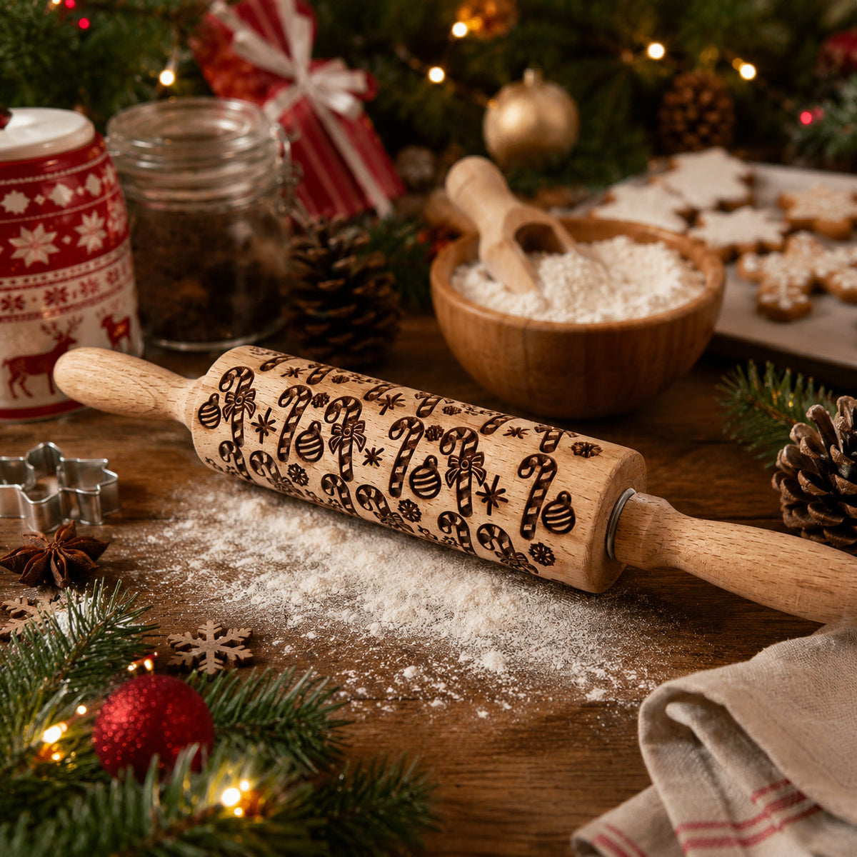 Embossed Christmas Rolling Pin | 10 Designs