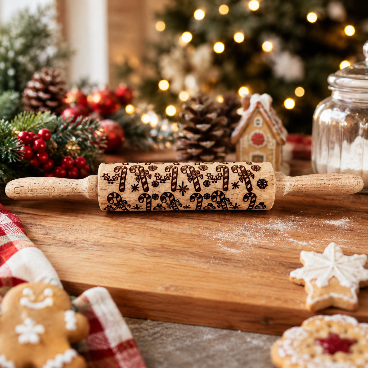 Embossed Christmas Rolling Pin | 10 Designs