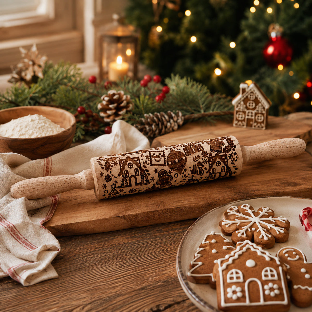 Embossed Christmas Rolling Pin | 10 Designs