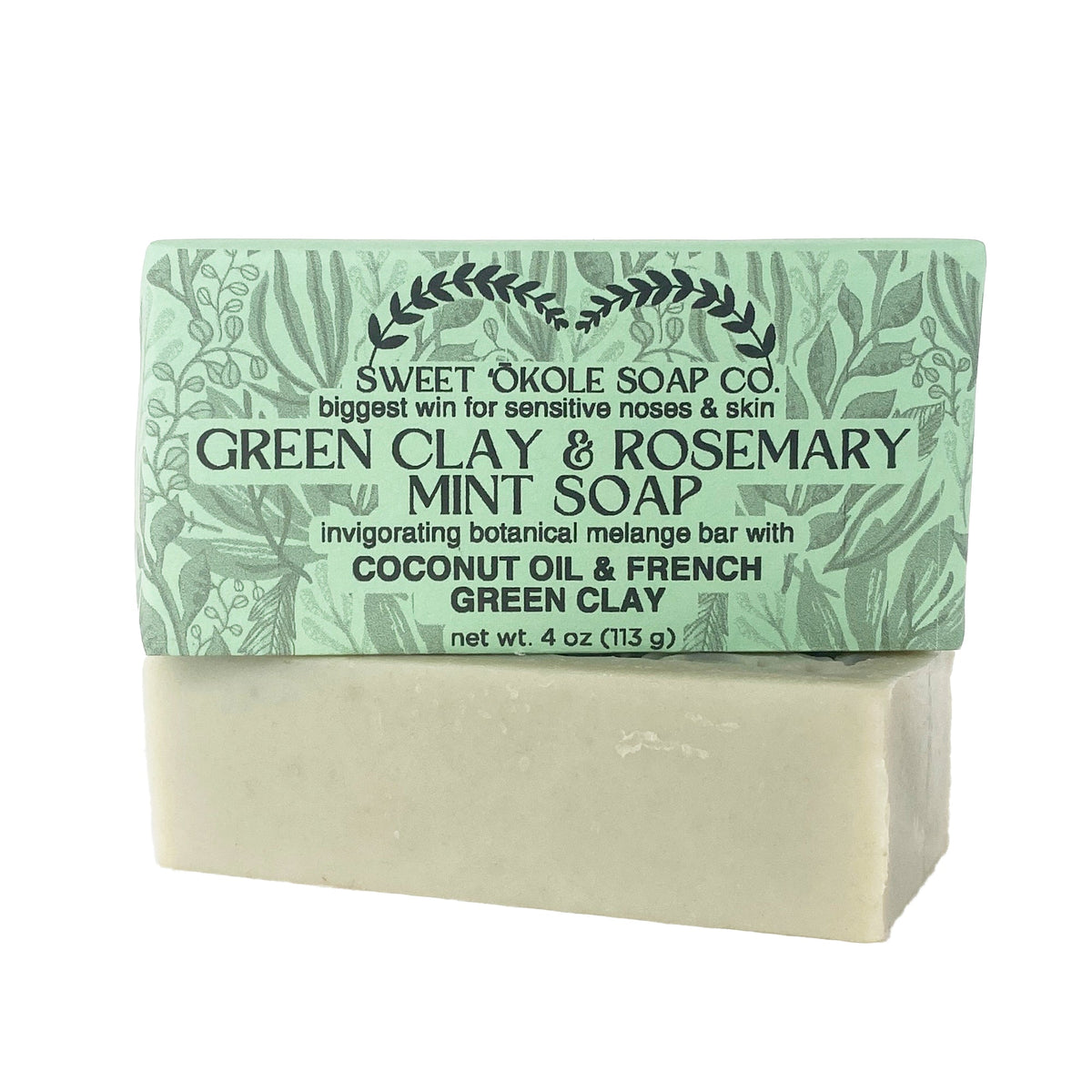 Green Clay & Rosemary Mint Handmade Soap | 4 oz