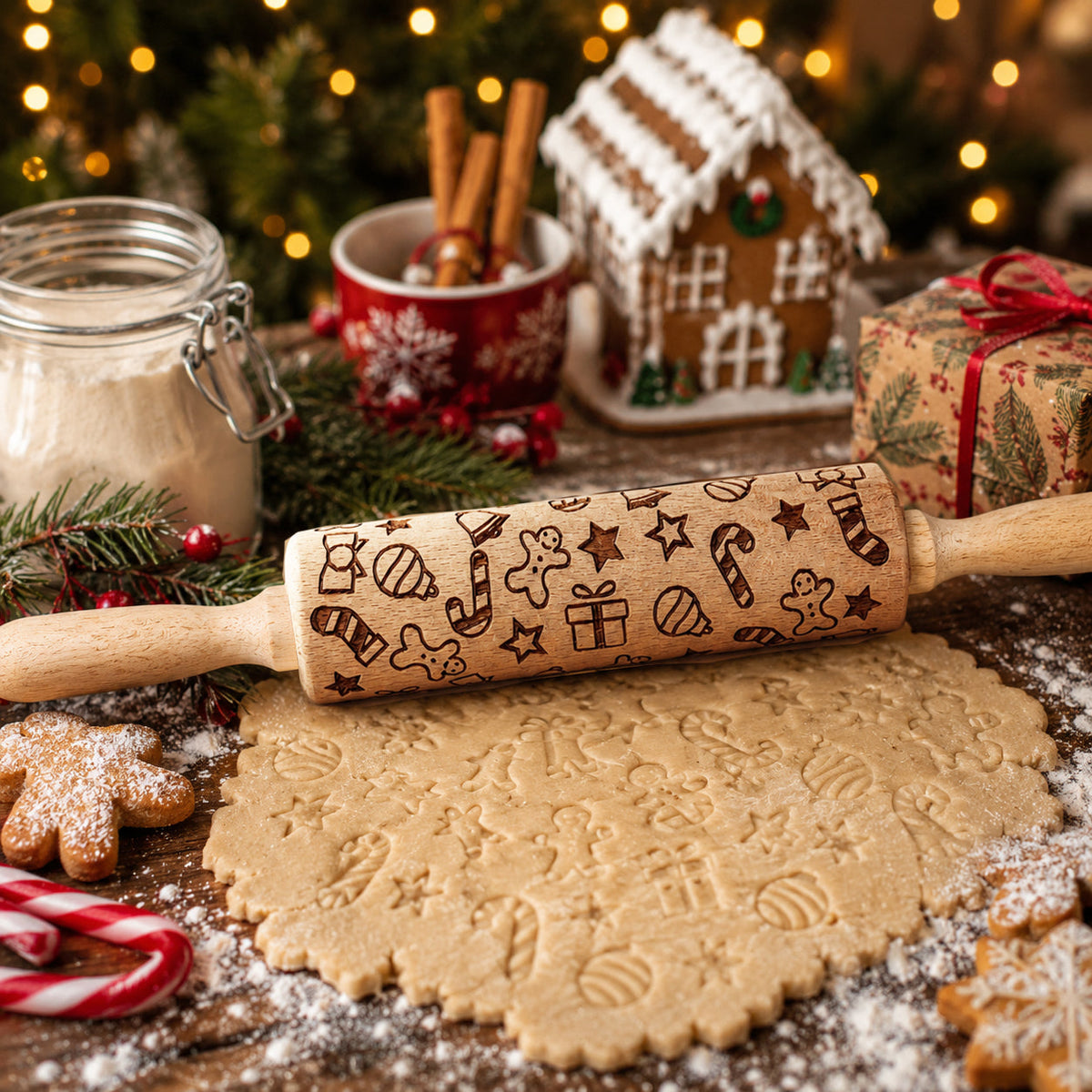 Embossed Christmas Rolling Pin | 10 Designs