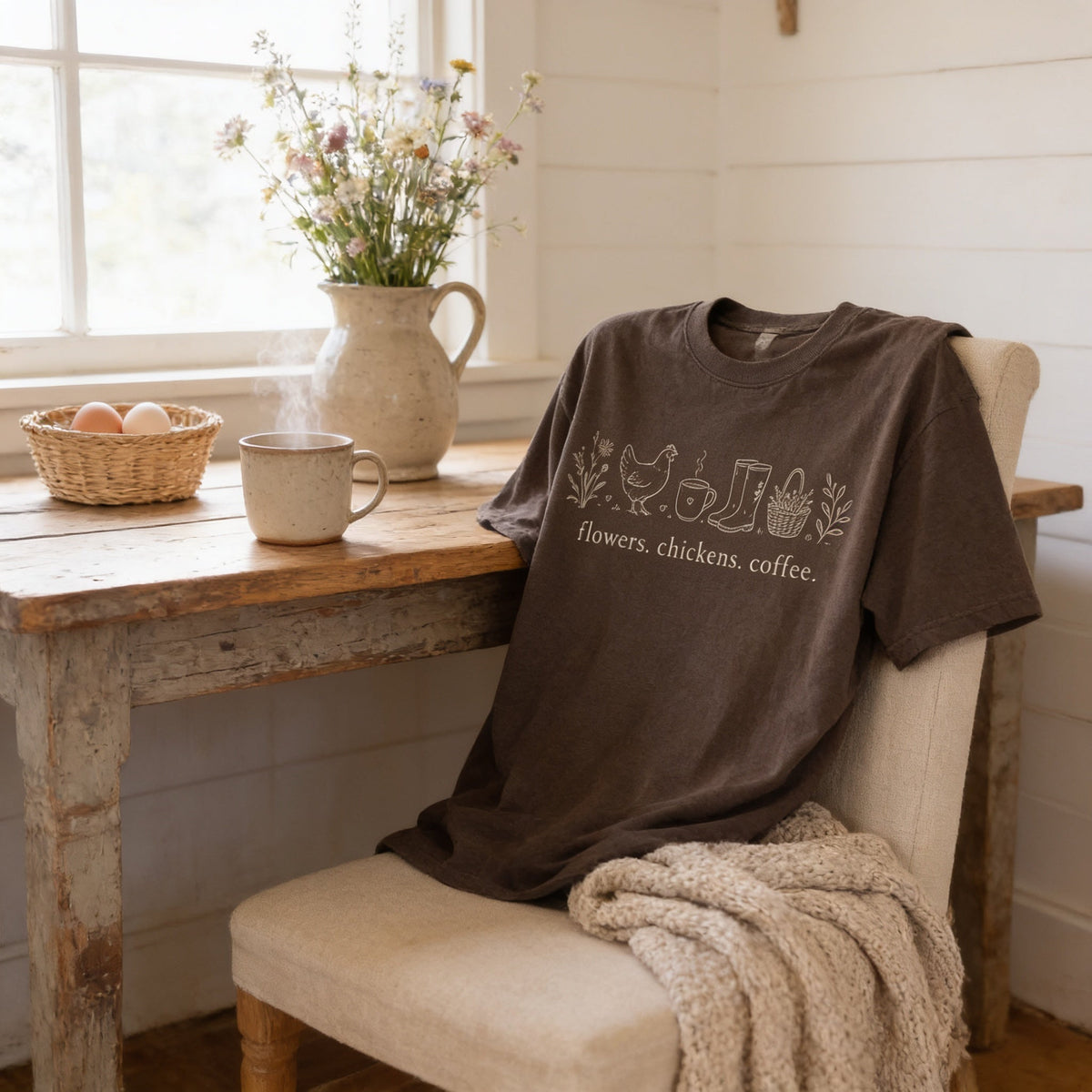 Rise & Grind Chicken Comfort Colors T-Shirt