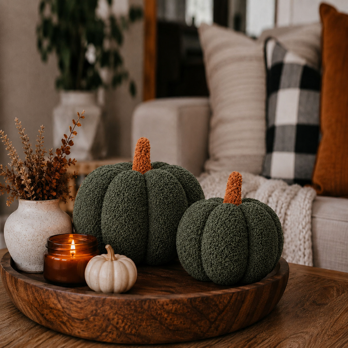 Plush Teddy Velvet Pumpkins