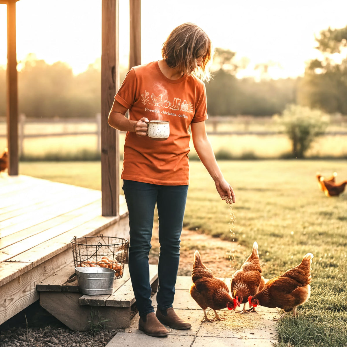 Rise & Grind Chicken Comfort Colors T-Shirt