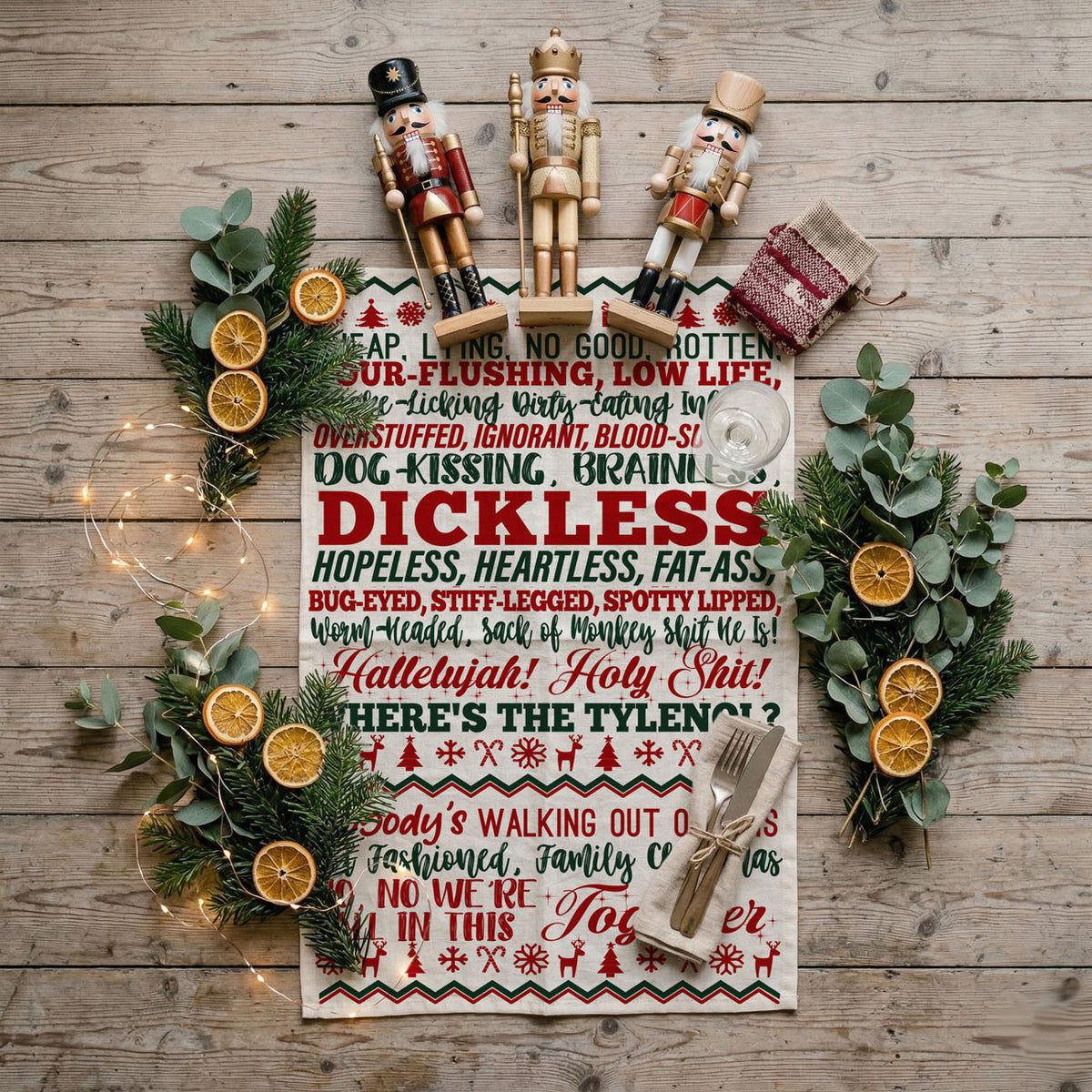 I Love Christmas… But Let’s Be Real Kitchen Towel