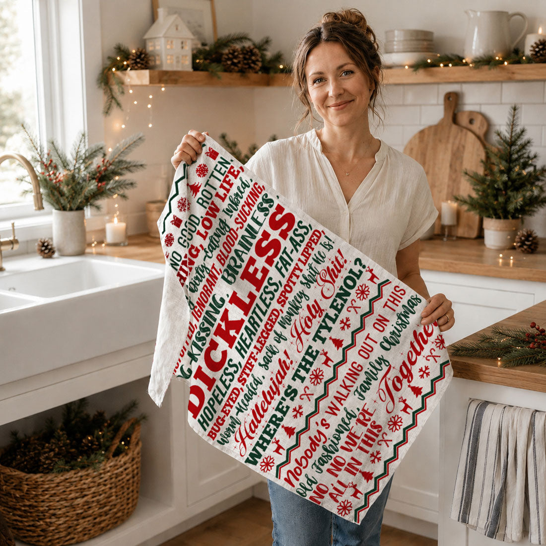 I Love Christmas… But Let’s Be Real Kitchen Towel