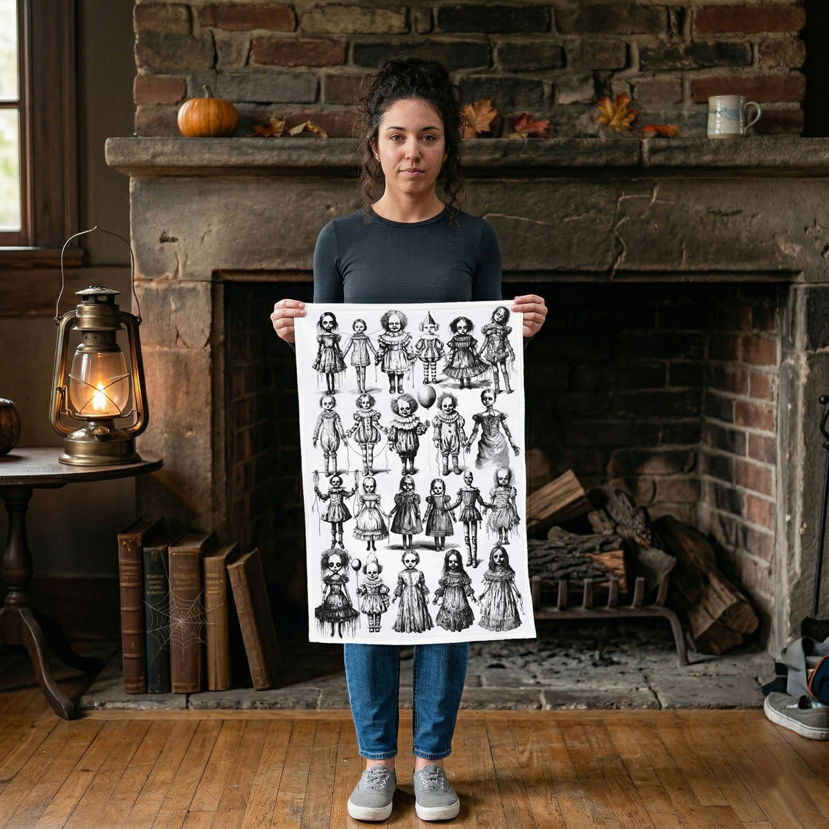 Possessed Dolls Halloween Kitchen Towel
