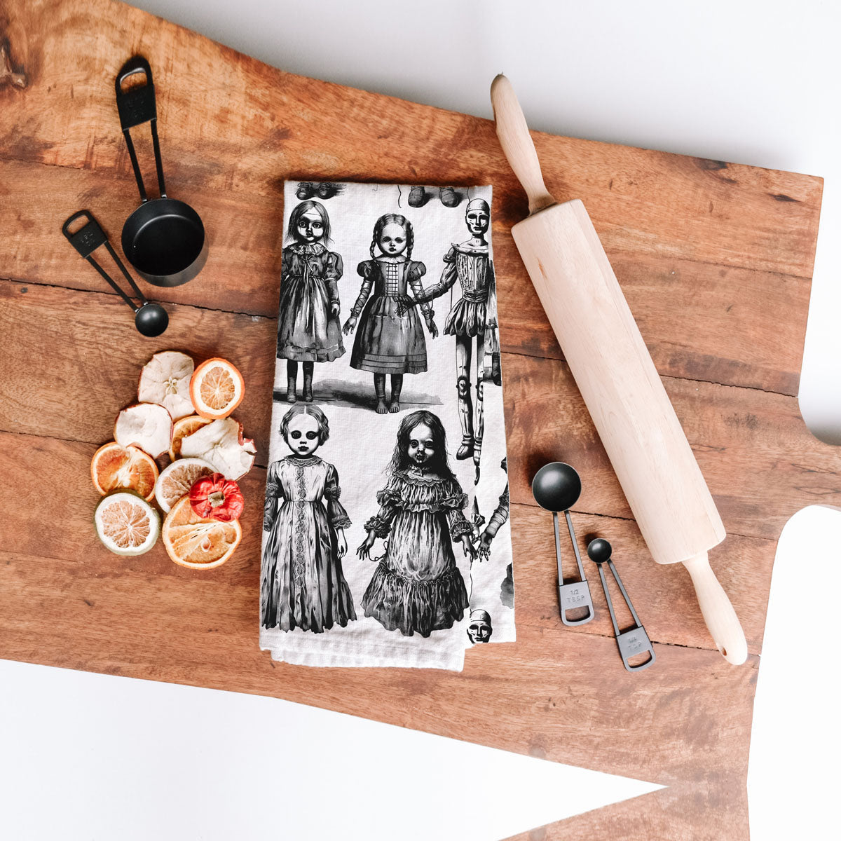Possessed Dolls Halloween Kitchen Towel