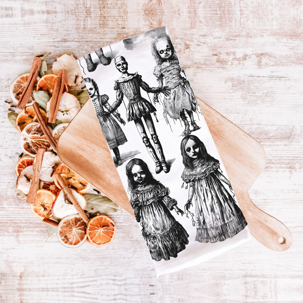 Possessed Dolls Halloween Kitchen Towel