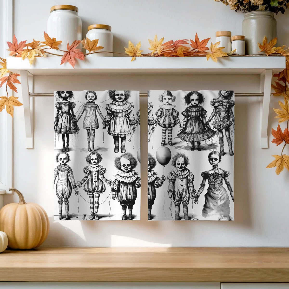 Possessed Dolls Halloween Kitchen Towel