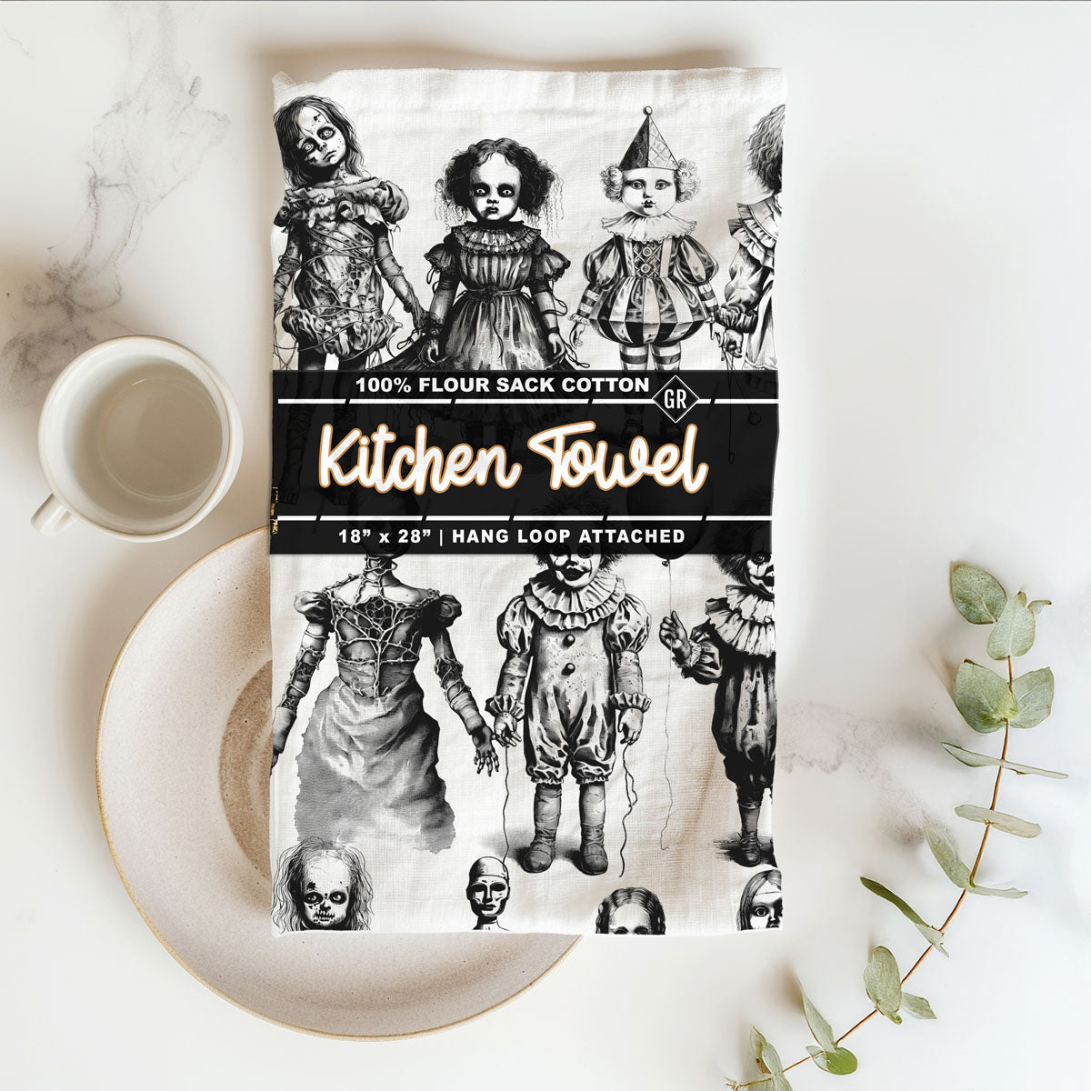 Possessed Dolls Halloween Kitchen Towel