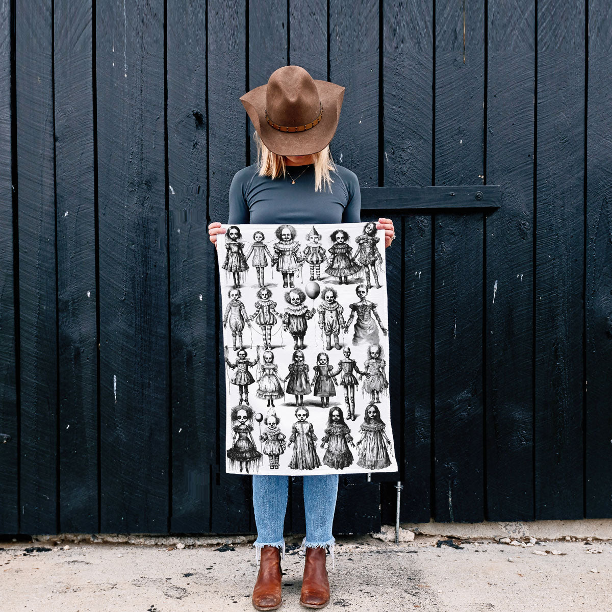 Possessed Dolls Halloween Kitchen Towel