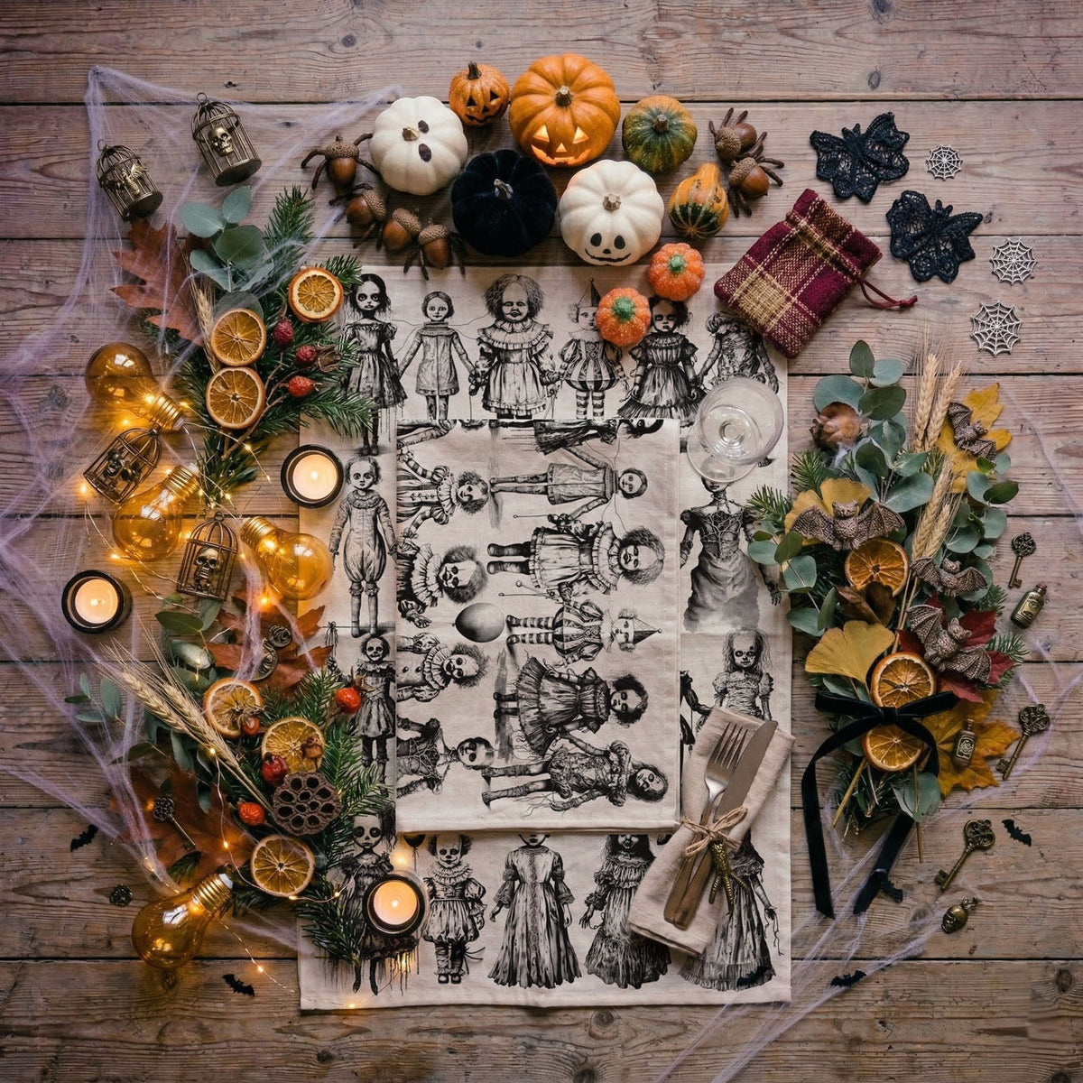 Possessed Dolls Halloween Kitchen Towel