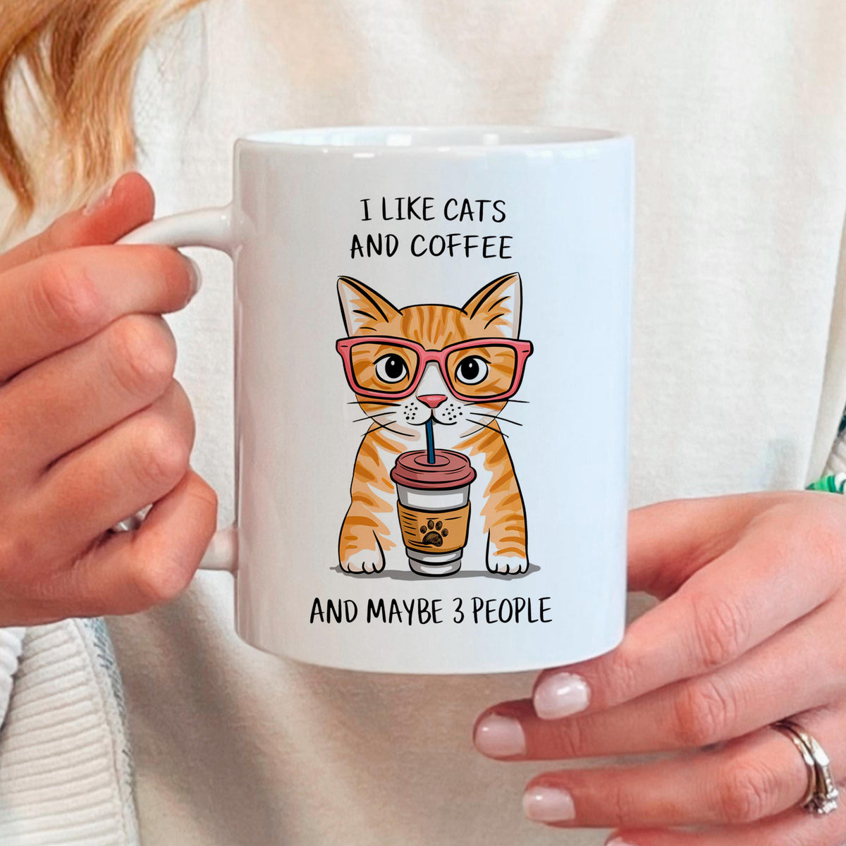 I Like Cats & Coffee & Maybe 3 People Mug