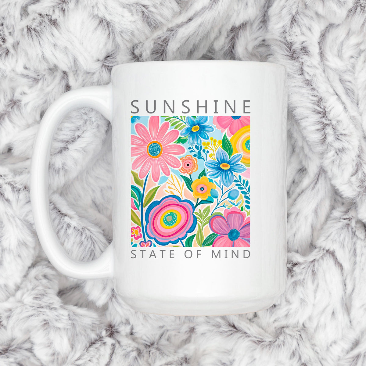 Sunshine State of Mind Floral Ceramic Mug