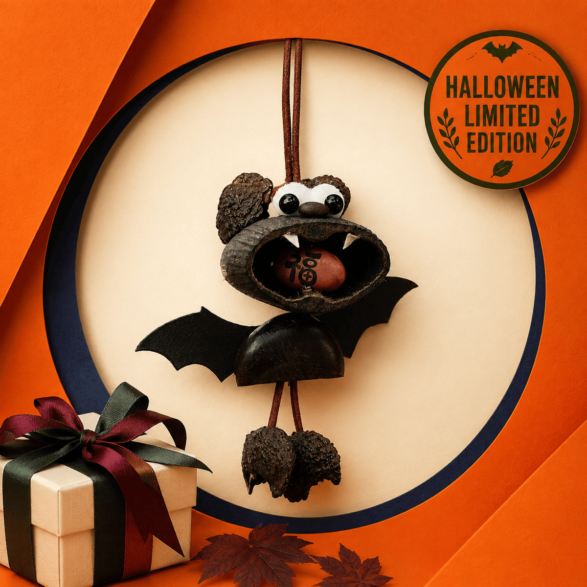 "Fortune Bat" Nut Shell Luck Car Charm
