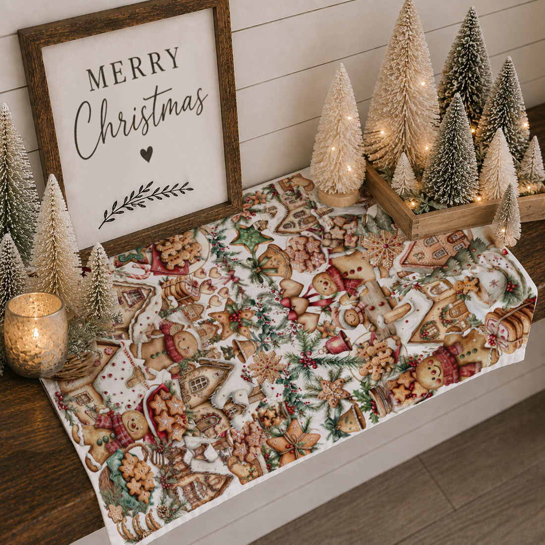 Vintage Gingerbread Christmas Kitchen Towel