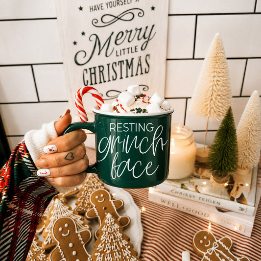 Resting Grinch Face Christmas Mug